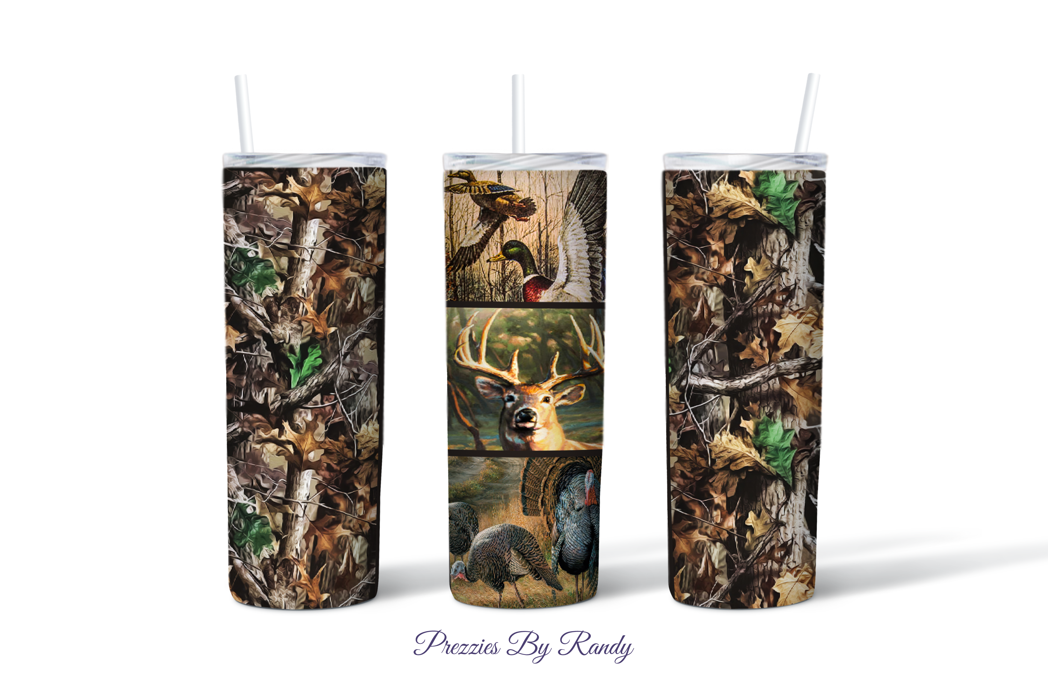 Tumbler Deer hunting Camo 20 oz water stainless steel cup