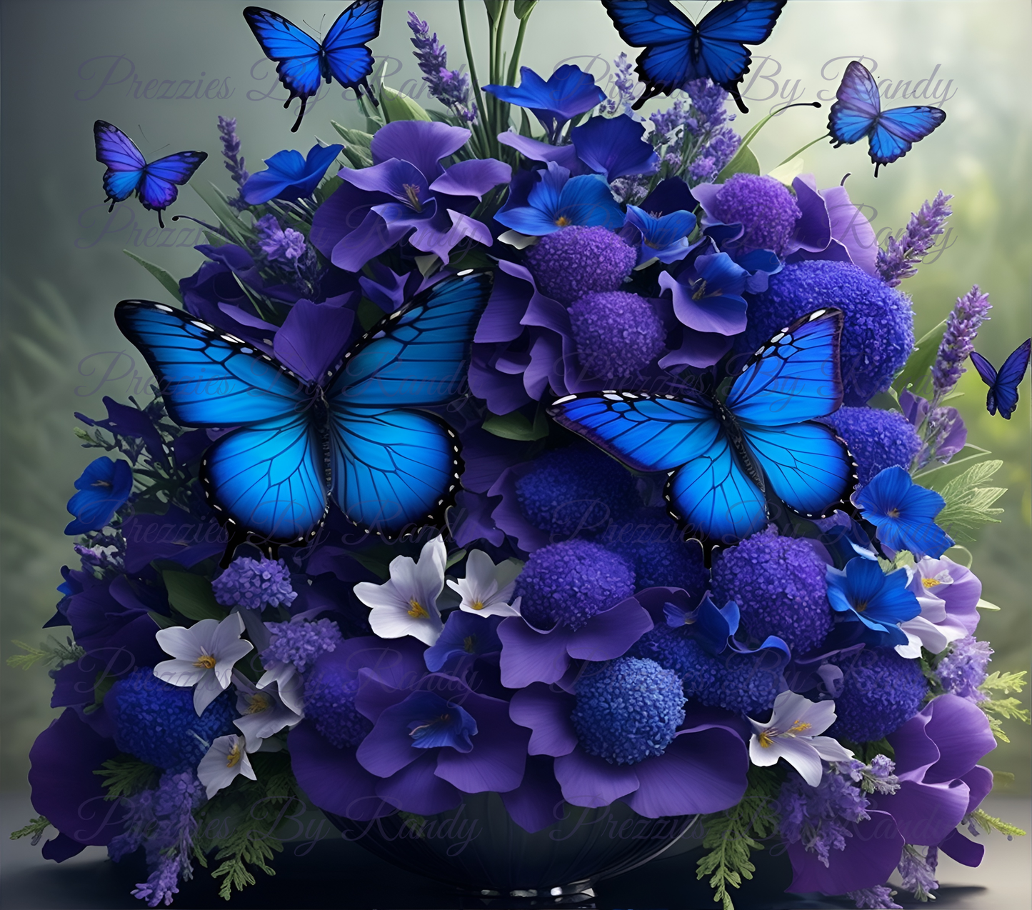 Blue and Purple Butterflies Tumbler