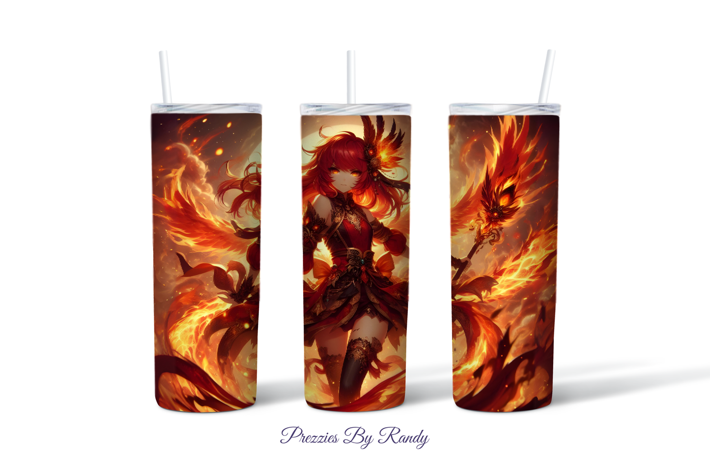 Fire Anime Girl Tumbler