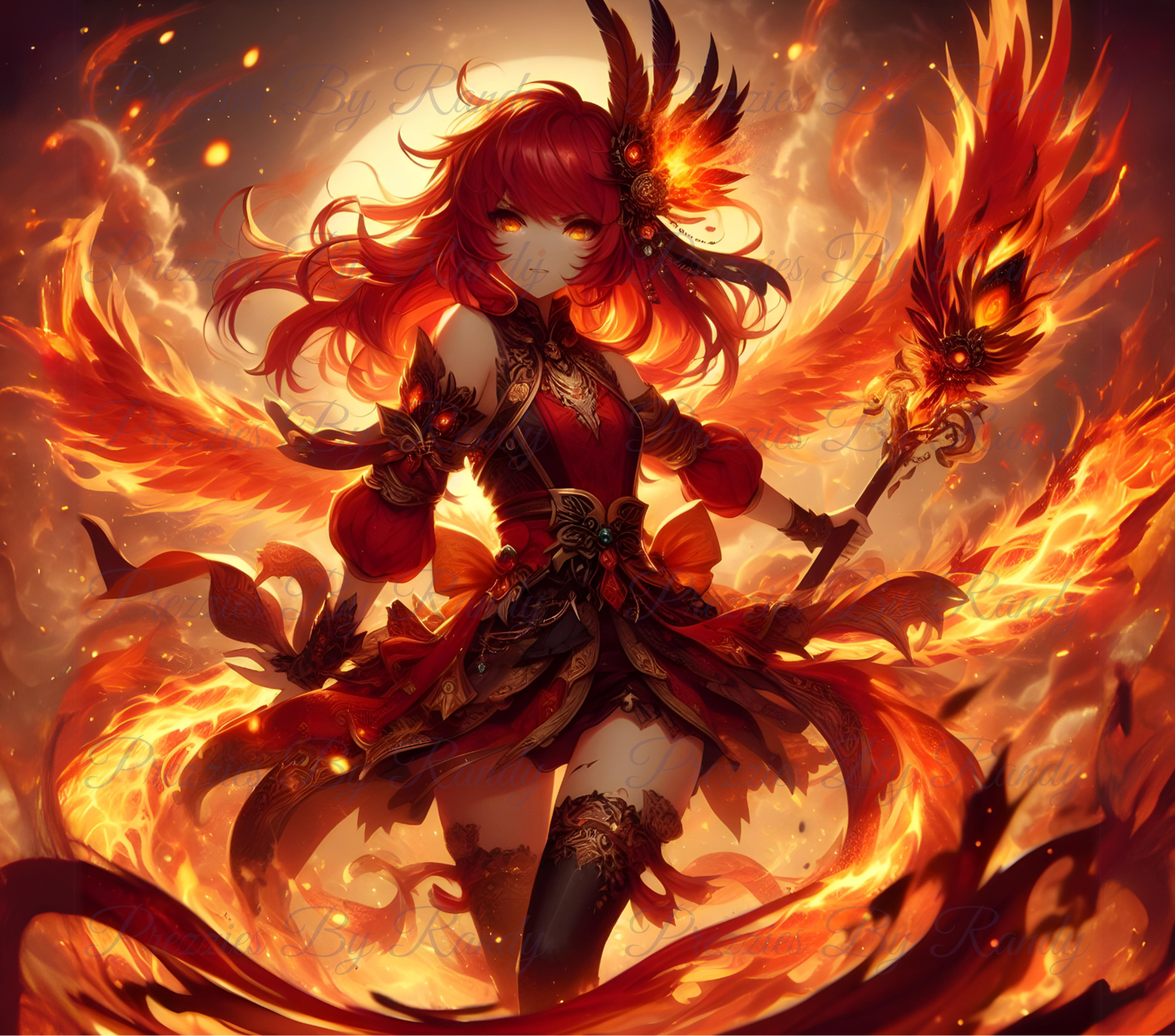 Fire Anime Girl Tumbler