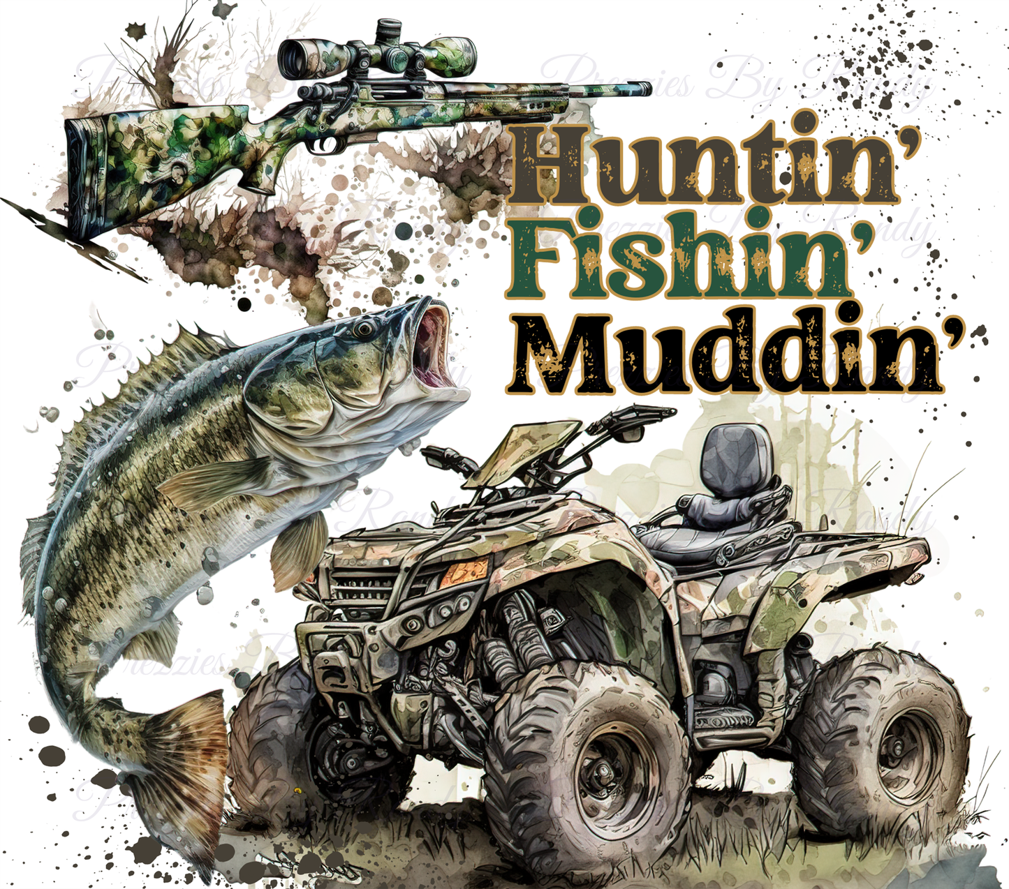 Muddin Huntin Fishin Tumbler