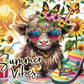 Summer Vibes Highland Cow Tumbler