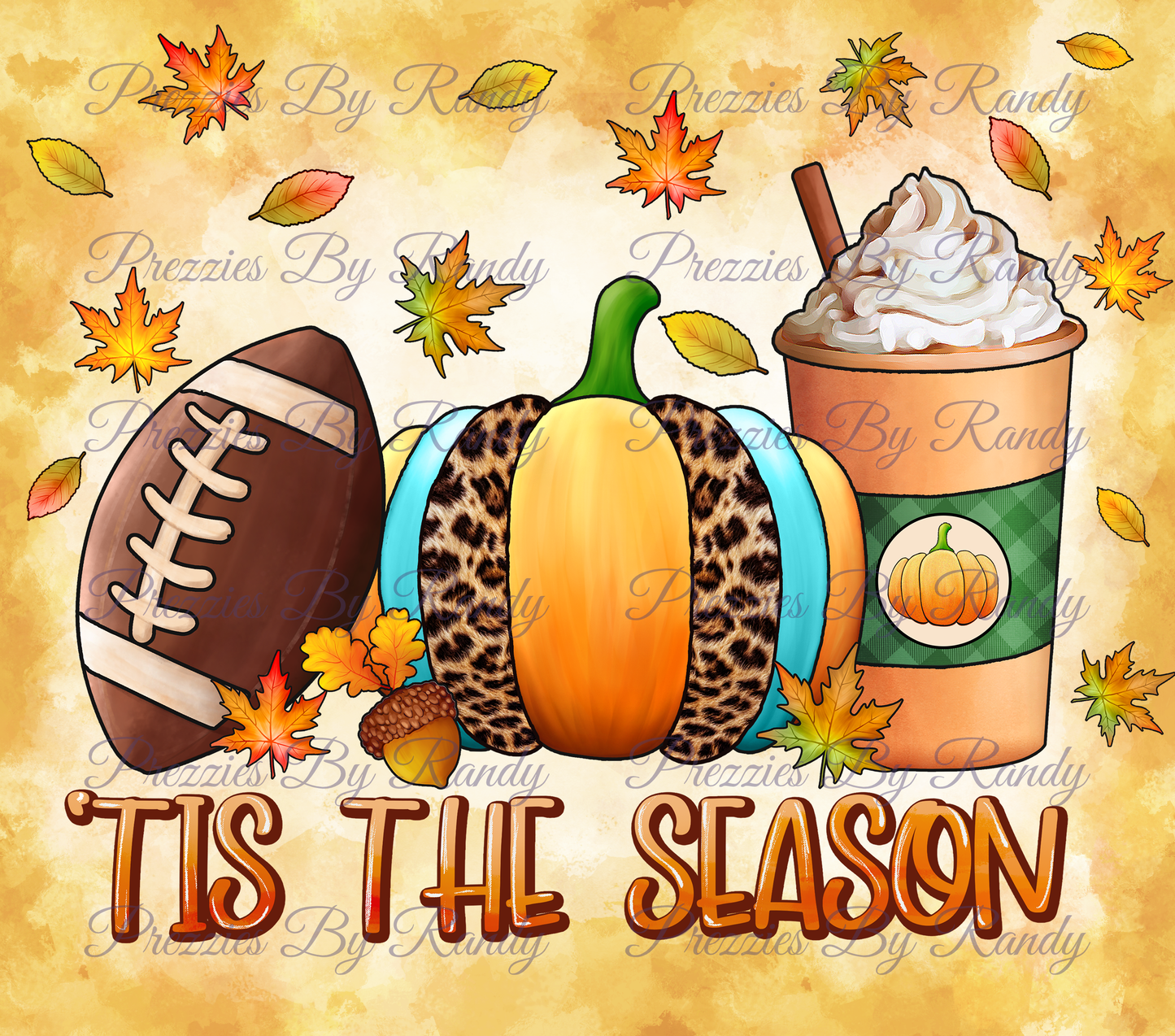 Tis The Season Football Pumpkin Coffee Tumbler