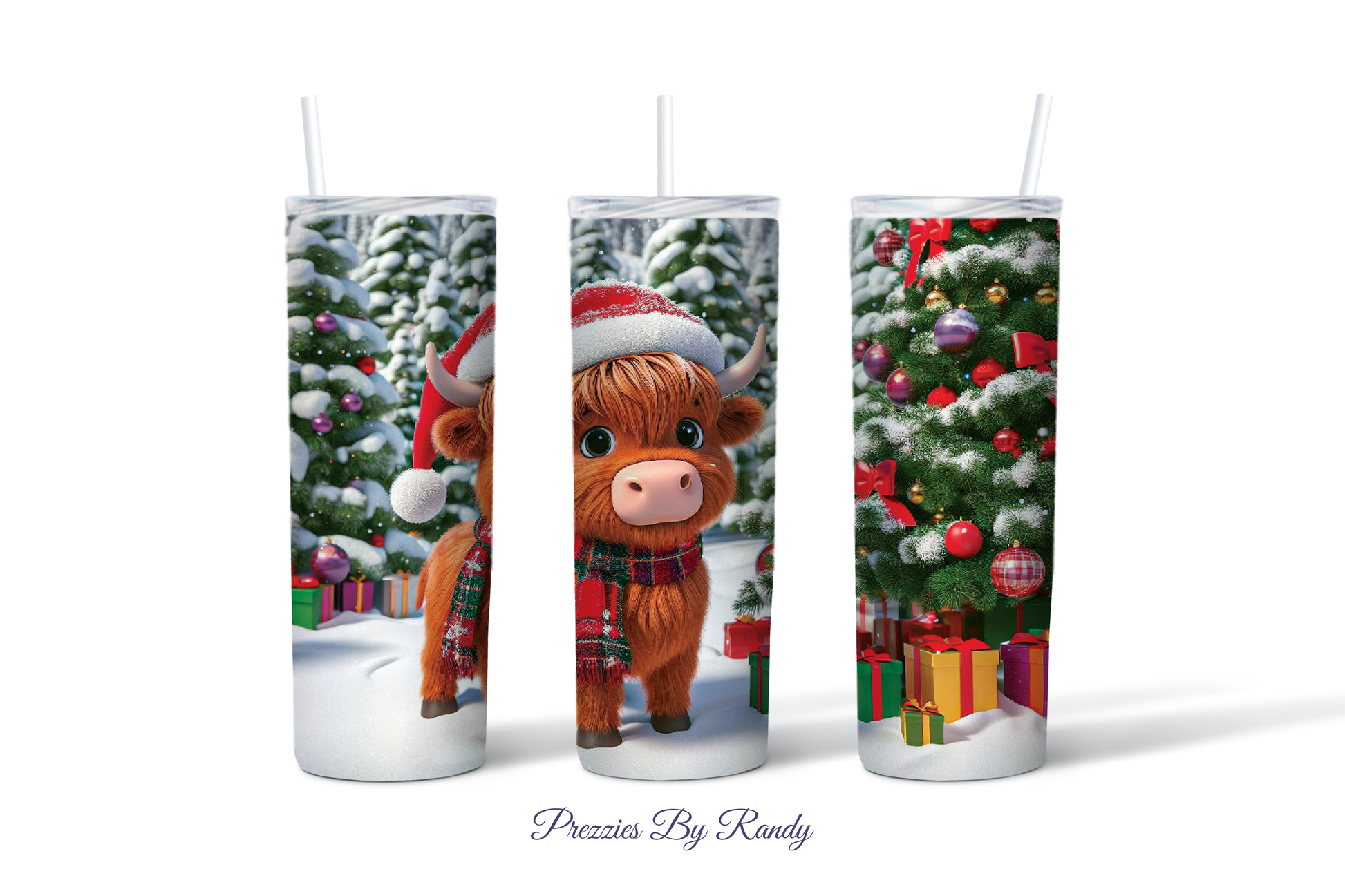 Baby Highland Cow Personalized With Name Kids Water Bottle Tumblers
