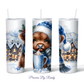 Christmas Blue Highland Cow Tumbler