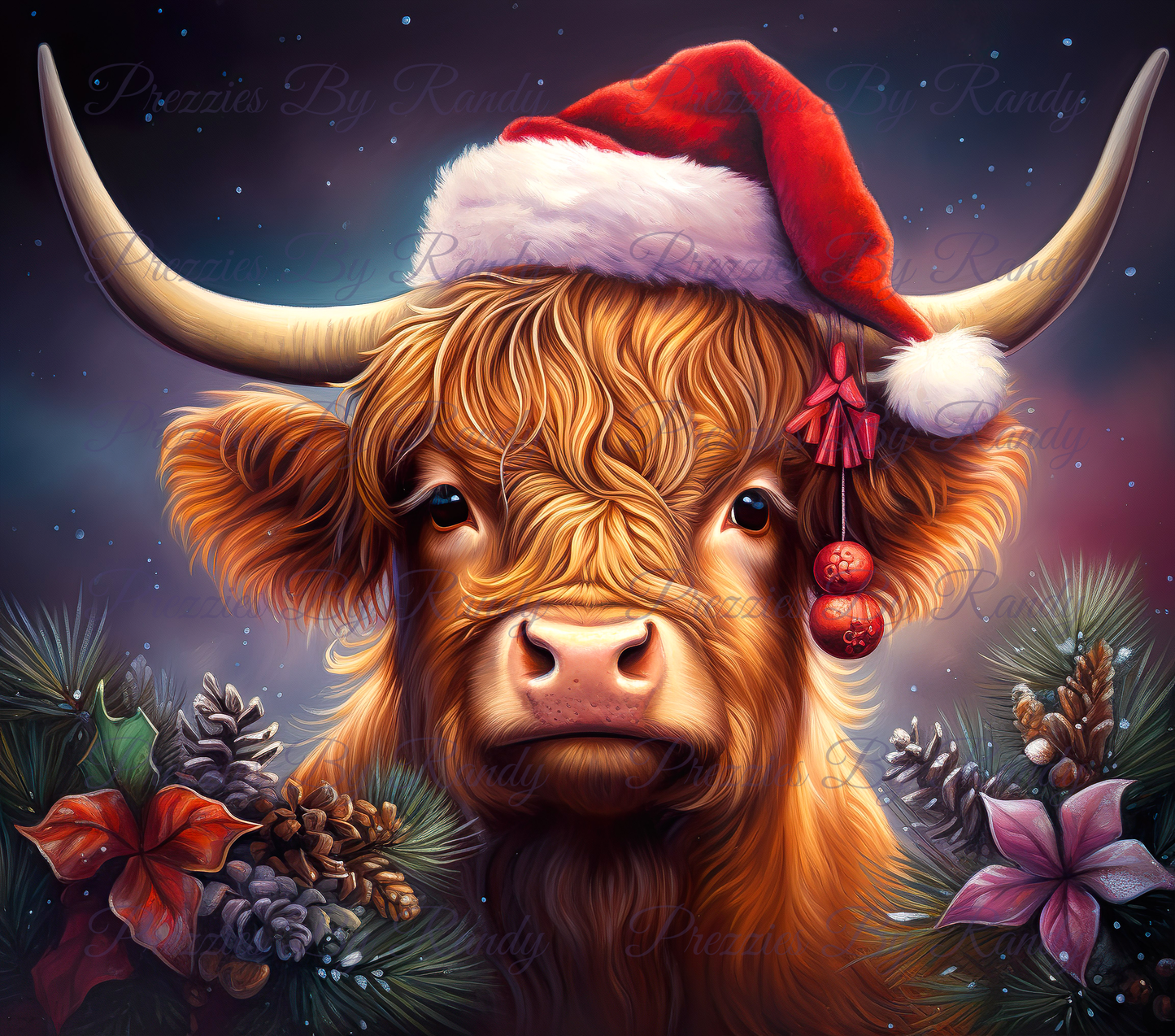 Christmas Highland Cow Tumbler