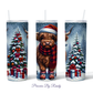 Red Christmas Highland Cow Tumbler