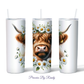 Daisies Highland Cow Tumbler