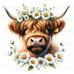 Daisies Highland Cow Tumbler