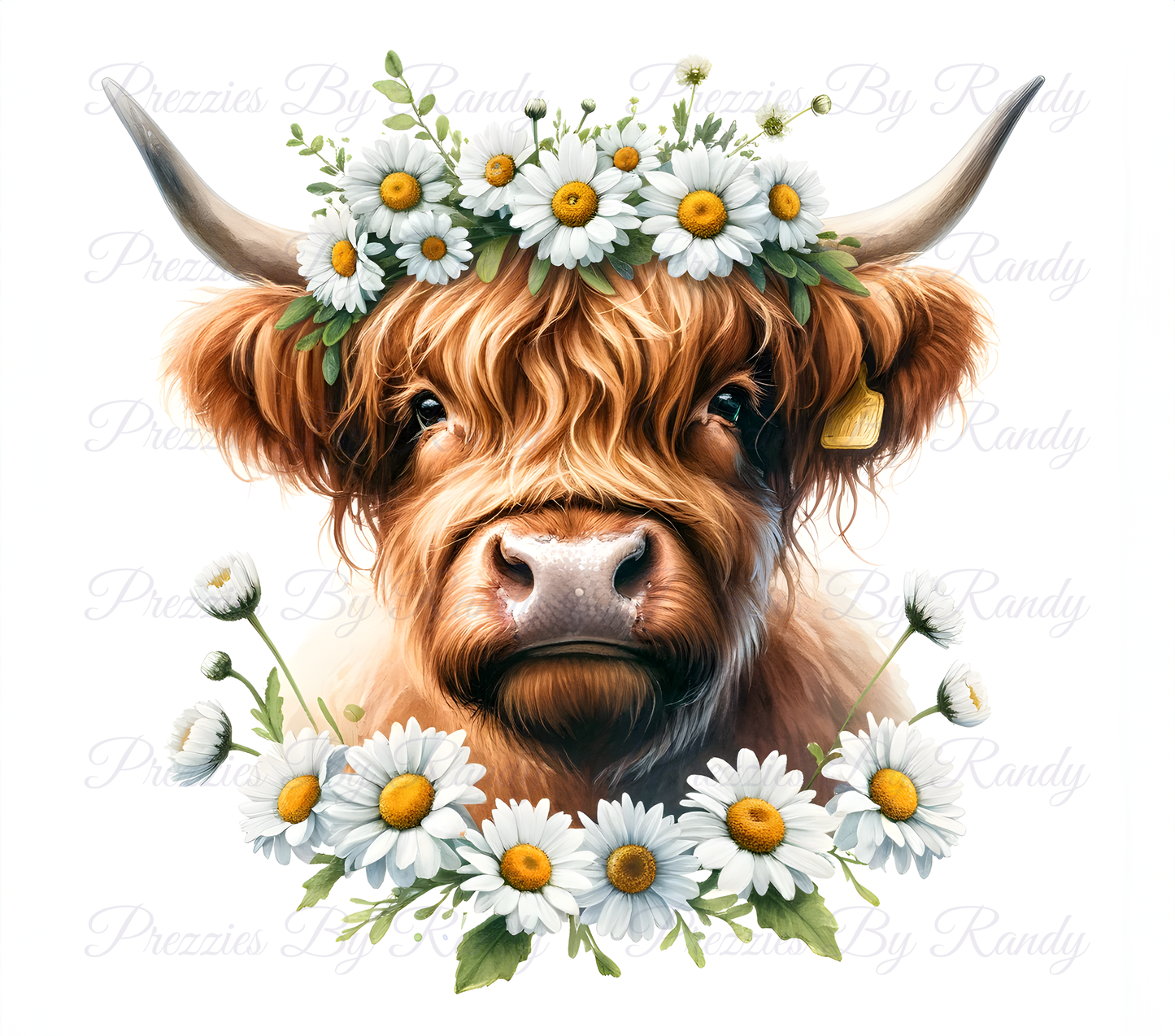 Daisies Highland Cow Tumbler