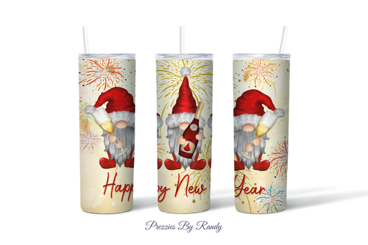 Happy New Year Gnome Tumbler