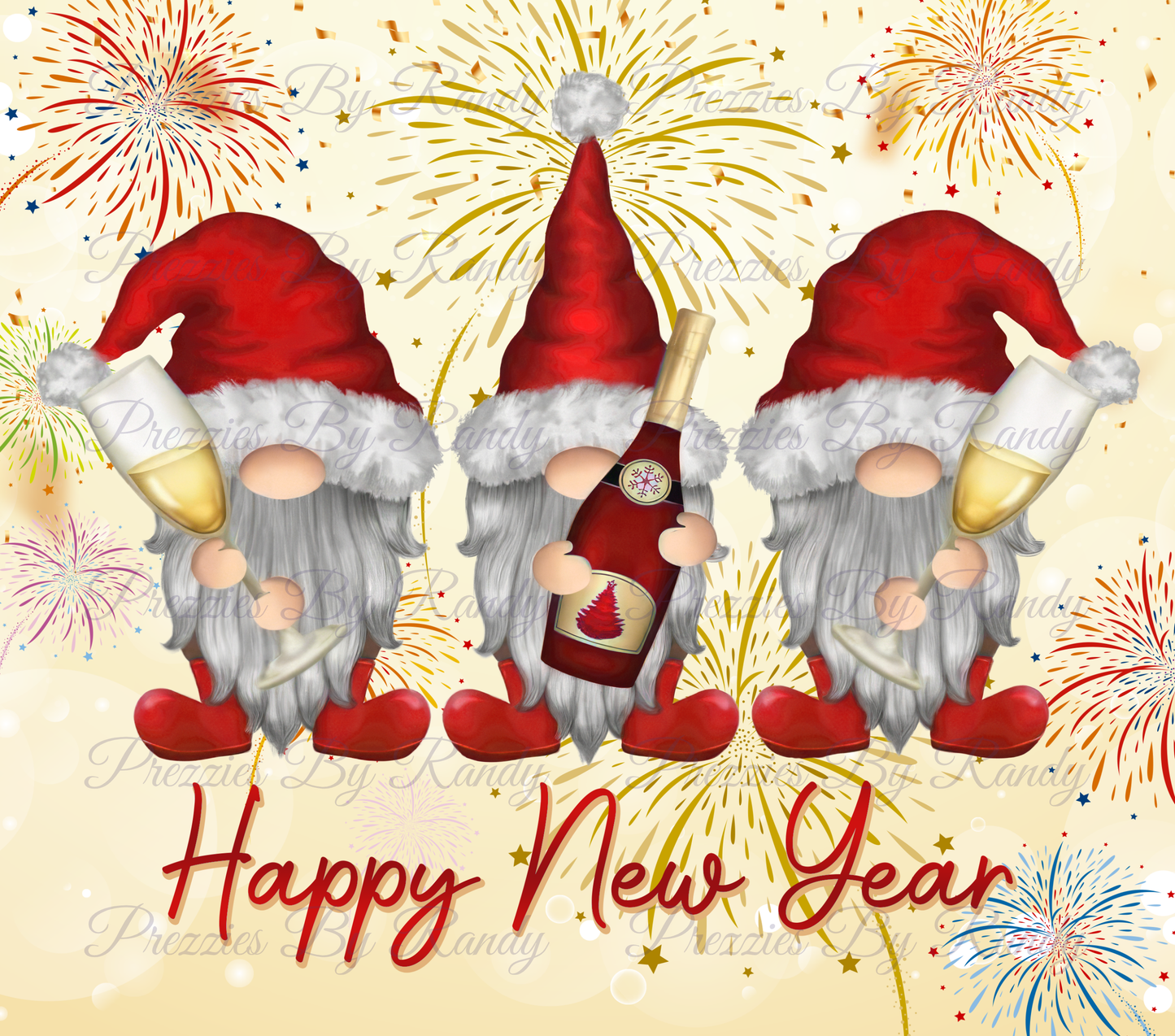 Happy New Year Gnome Tumbler