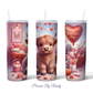 Happy Valentines Pink Baby Highland Cow Tumbler