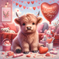 Happy Valentines Pink Baby Highland Cow Tumbler