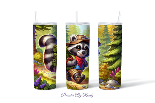 Hiking Racoon Tumbler