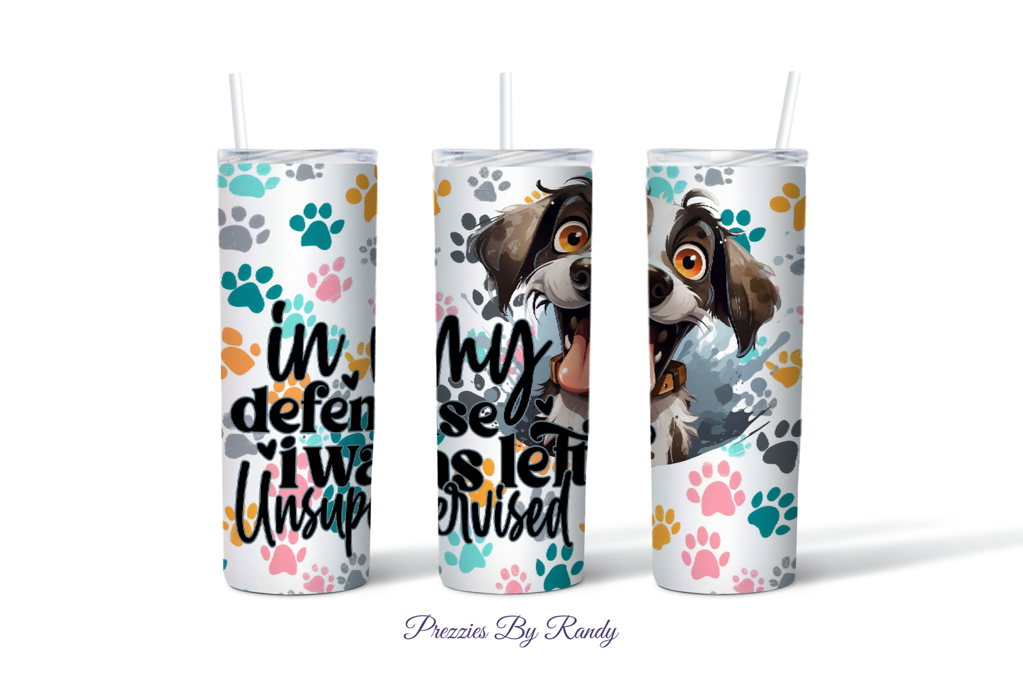 In My Defense Cute Dog Tumbler