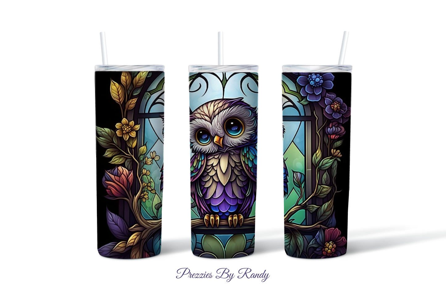 Stained Glass Owl Tumbler