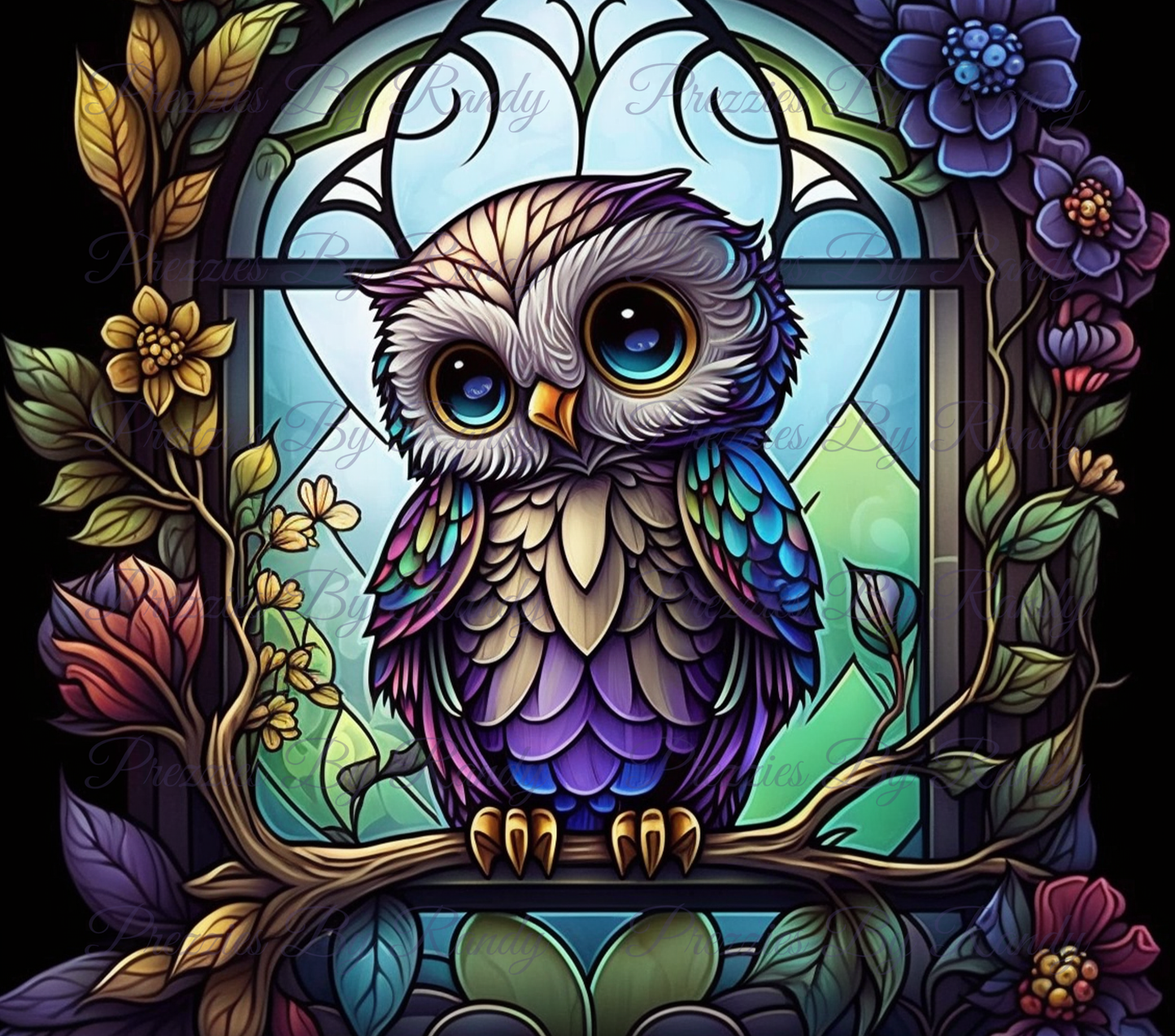 Stained Glass Owl Tumbler