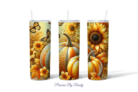 Pumpkins And Sunflowers Fall Tumbler