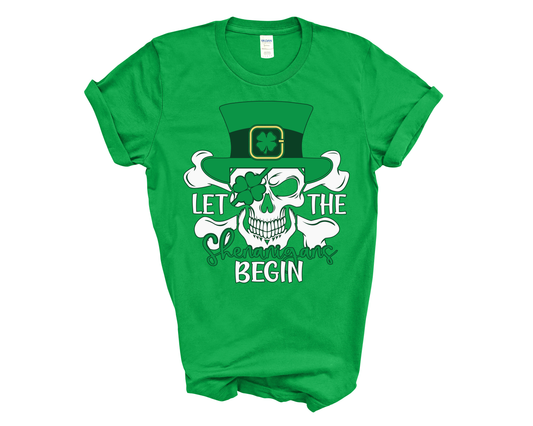 Let The Shenanigans Begin Irish Skull Tee