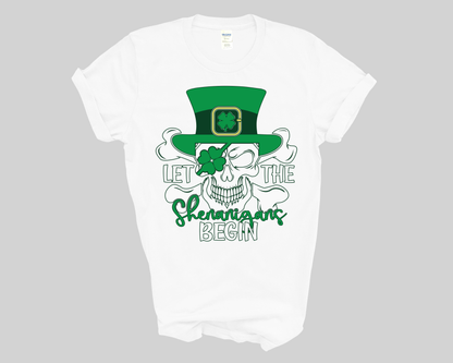 Let The Shenanigans Begin Irish Skull Tee