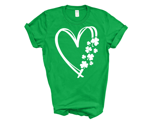 Shamrock Doodle Heart Tee