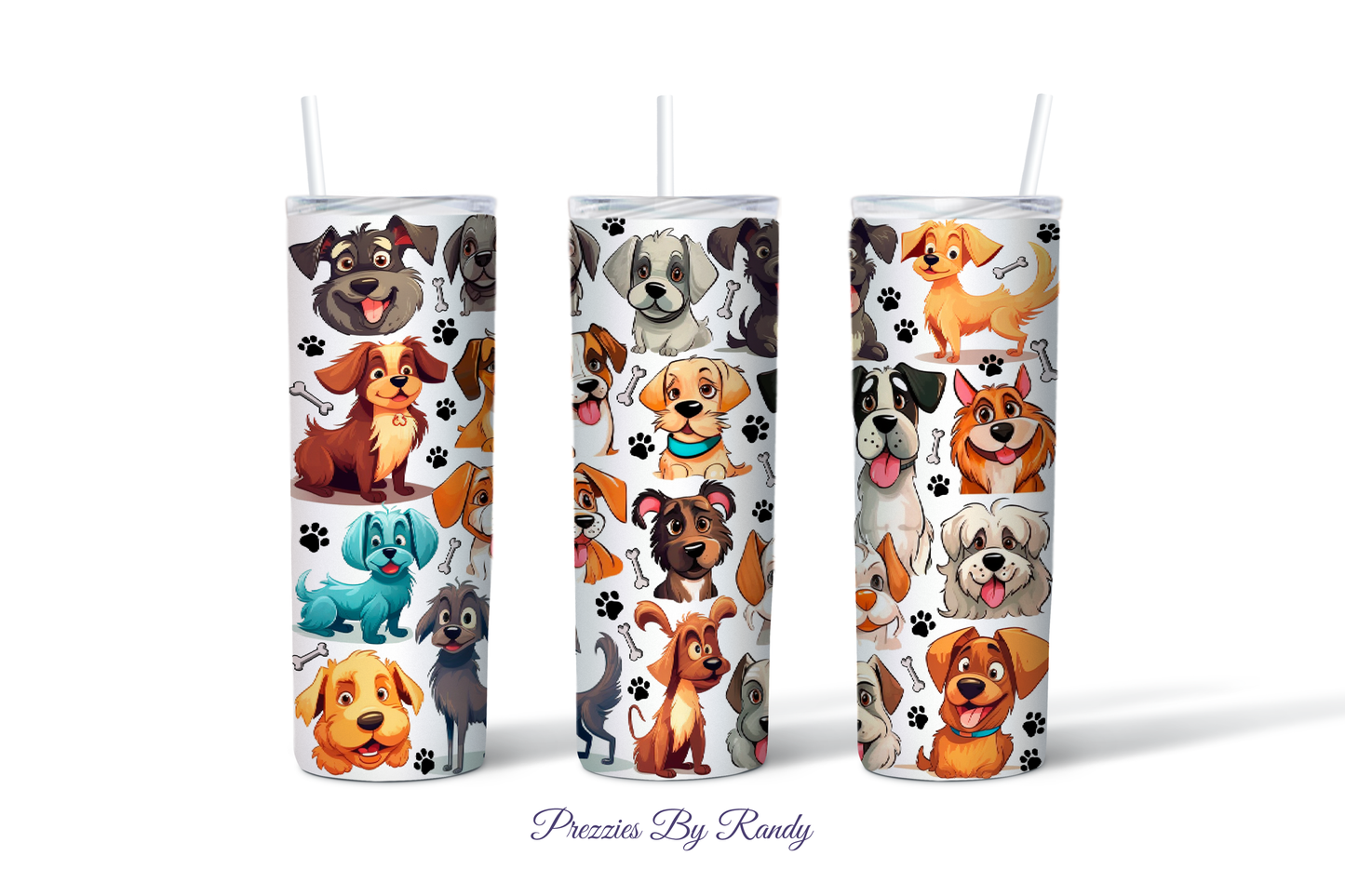 Watercolor Cute Dogs Tumbler