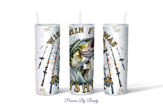 Wishin I Was Fishin Bass Tumbler