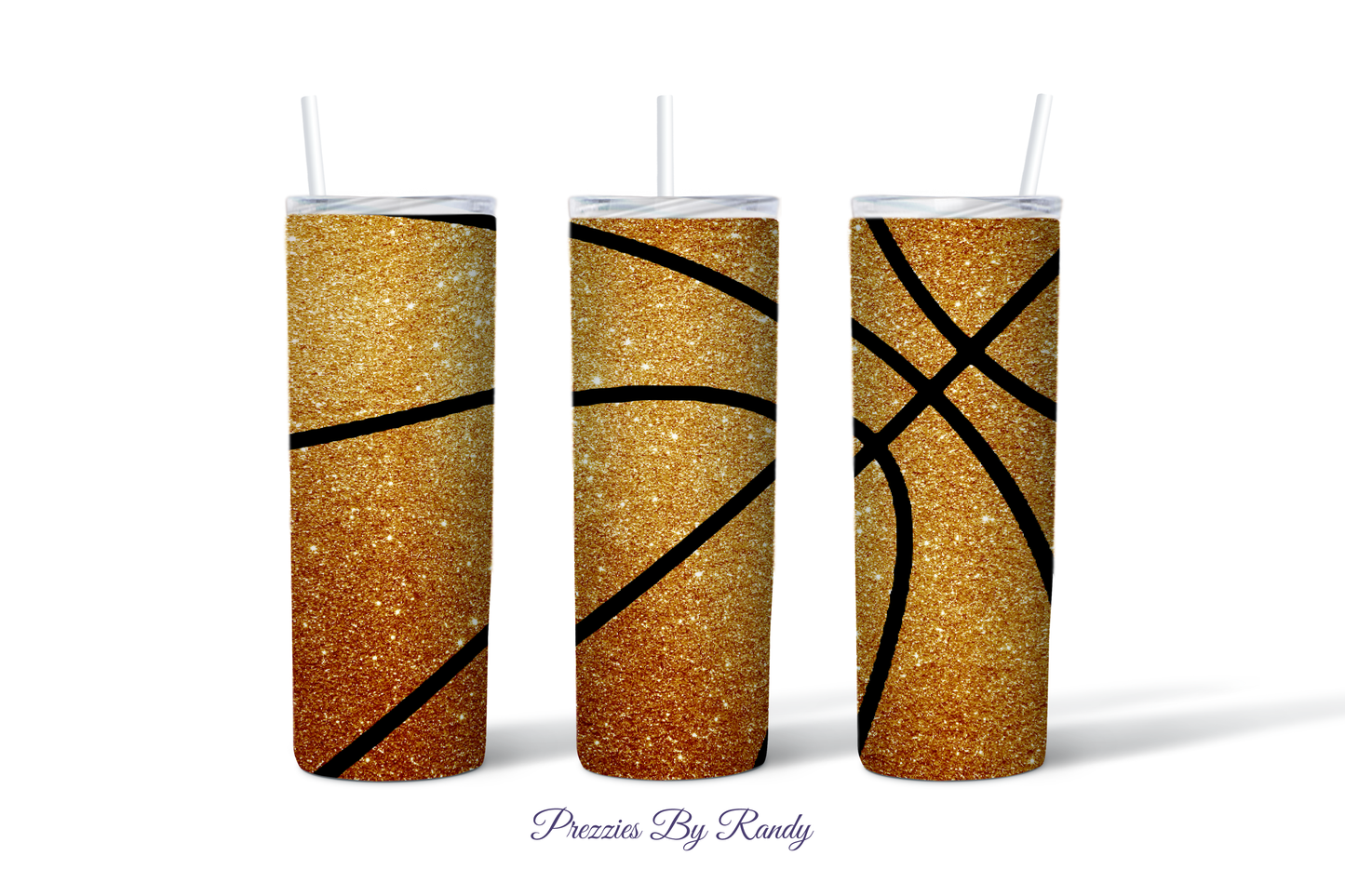 Basketball Glitter Tumbler