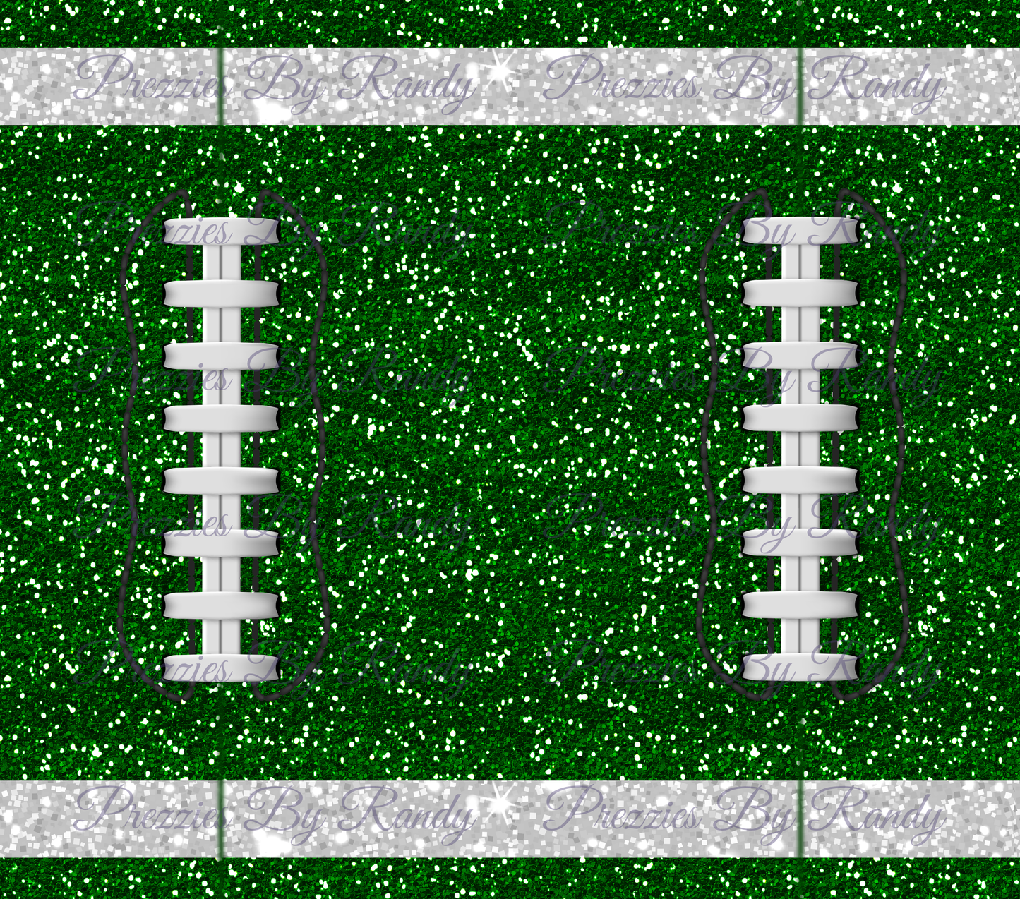 Football Glitter Green Tumbler