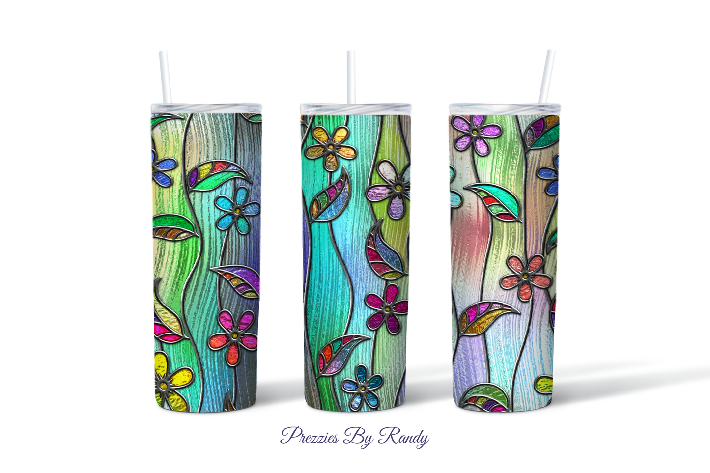 Glass Flowers Tumbler