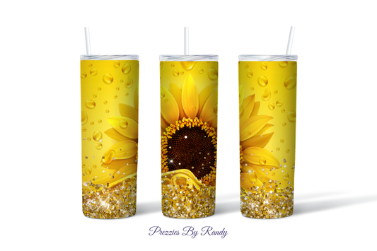 Glitter Sunflower Tumbler