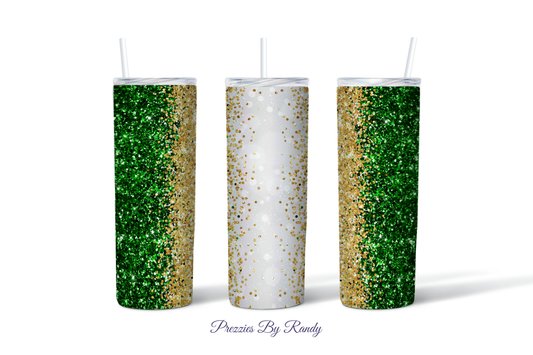 Gold Green Glitter Tumbler