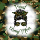 Messy Bun Proud Army Mom Camo Tumbler
