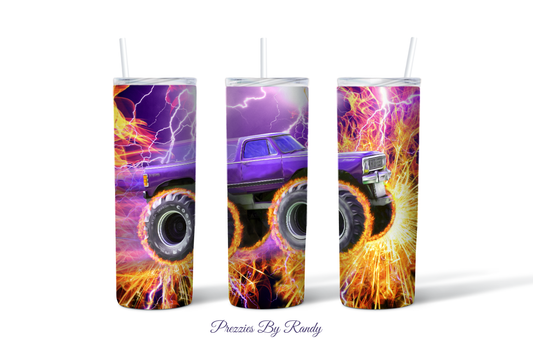 Monster Truck Purple Tumbler