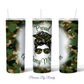 Messy Bun Proud Army Mom Camo Tumbler