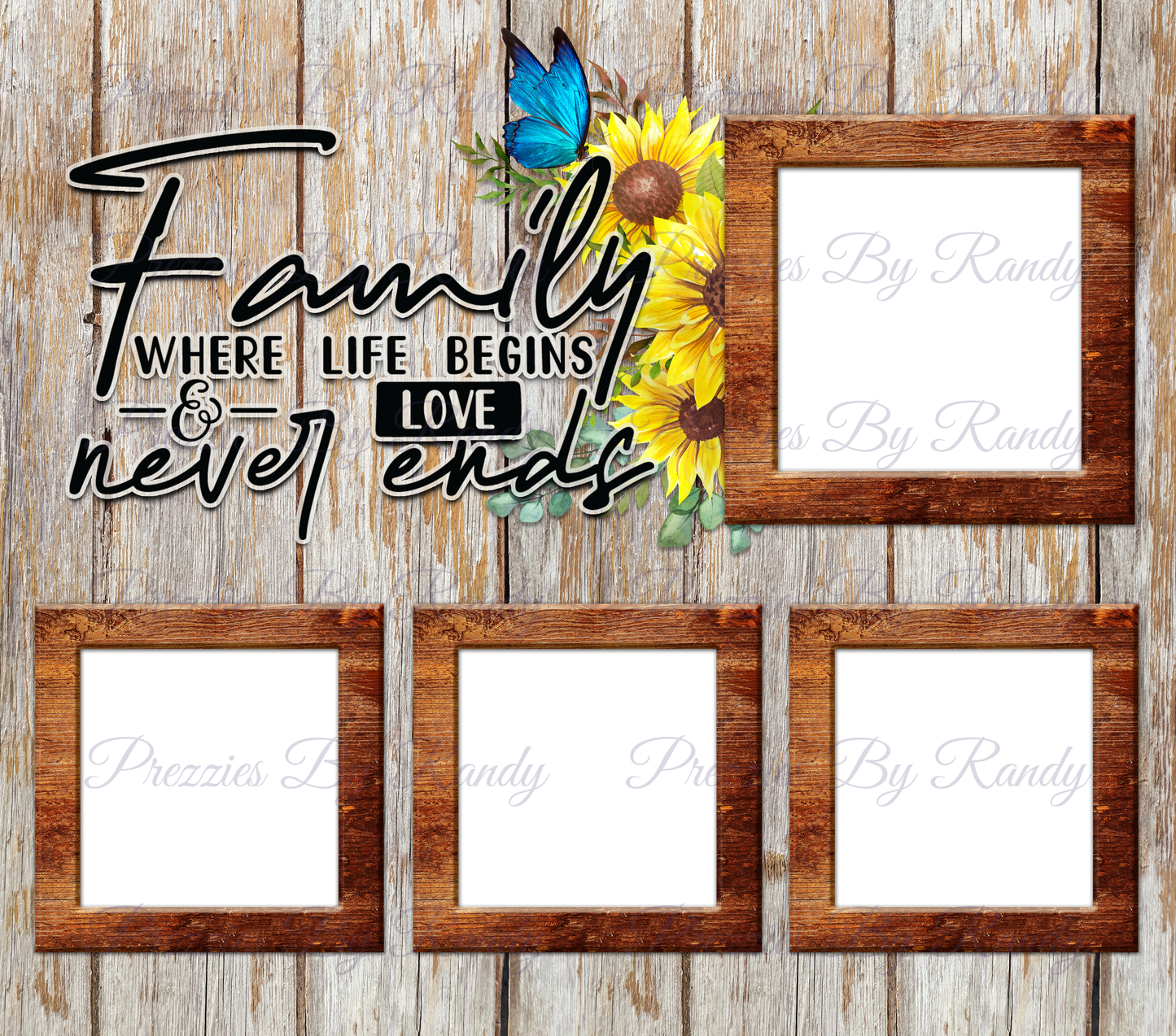 Family Wood Grain Photo Frame Tumbler