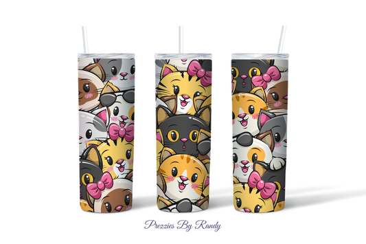 Cute Cat Collage Tumbler