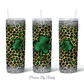 Clover Leopard Glitter Tumbler Mockup
