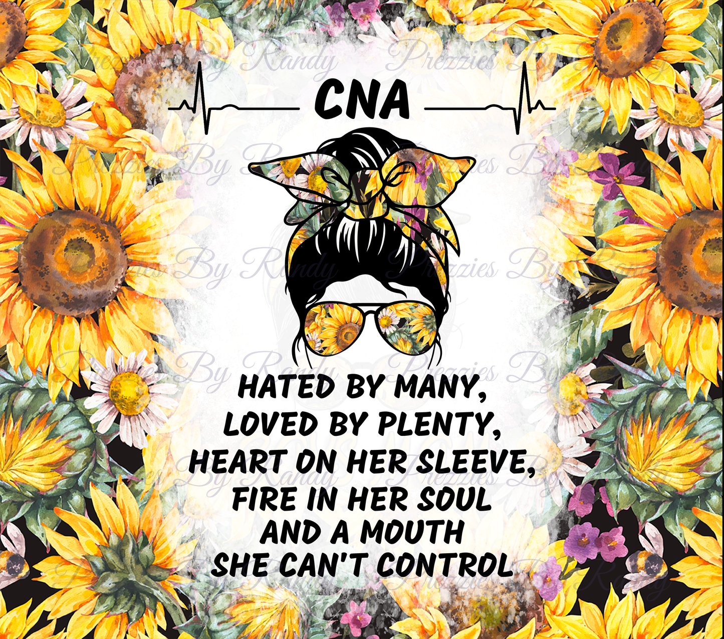 CNA Sunflower Messy Bun Tumbler