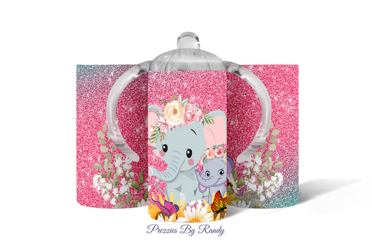 Cute Elephants Sippy Cup Tumbler