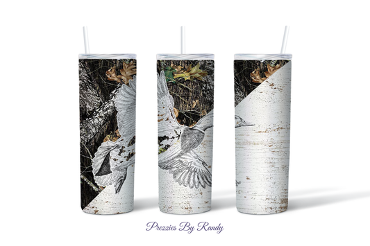 Duck Hunting Birch Bark Tumbler