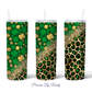 Green Glitter Leopard Clover Tumbler
