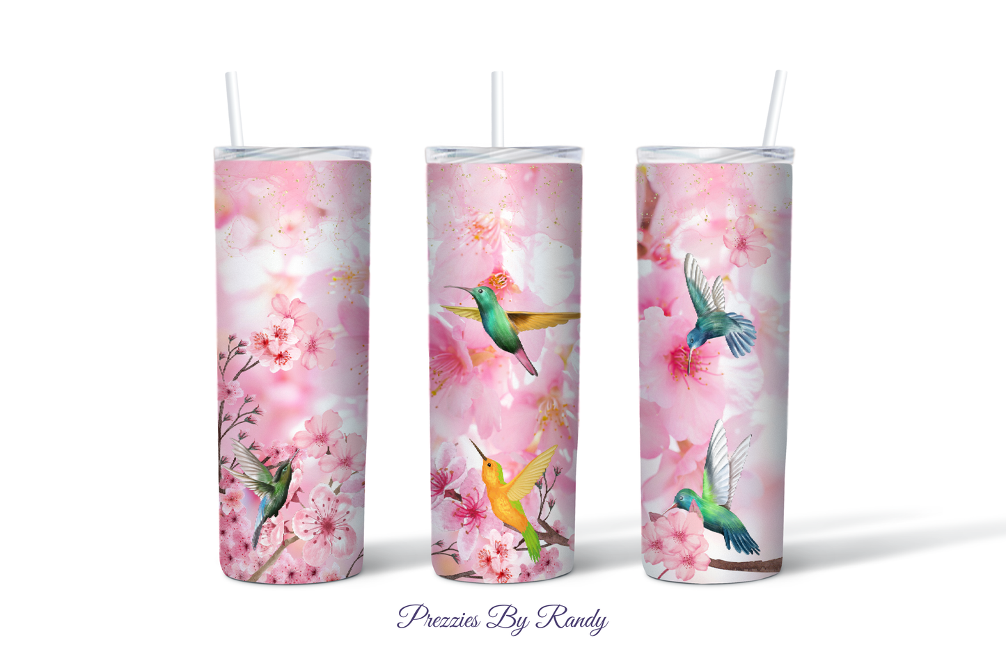 Hummingbirds Pink Flowers Tumbler