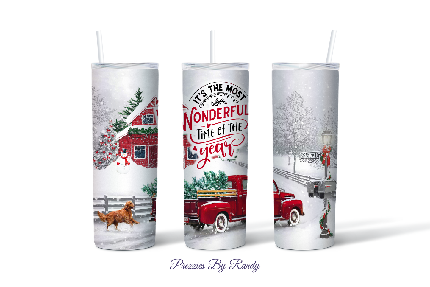 Custom Christmas Tumbler - It's the Most Wonderful Time - Great