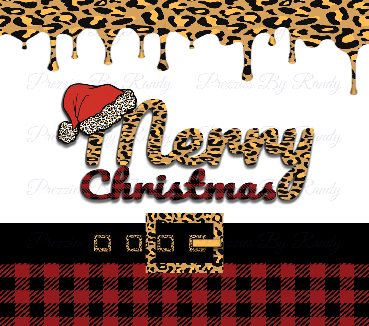 Merry Christmas Leopard Plaid Tumbler