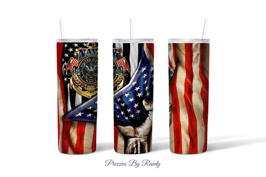 Navy USA Flag Tumbler