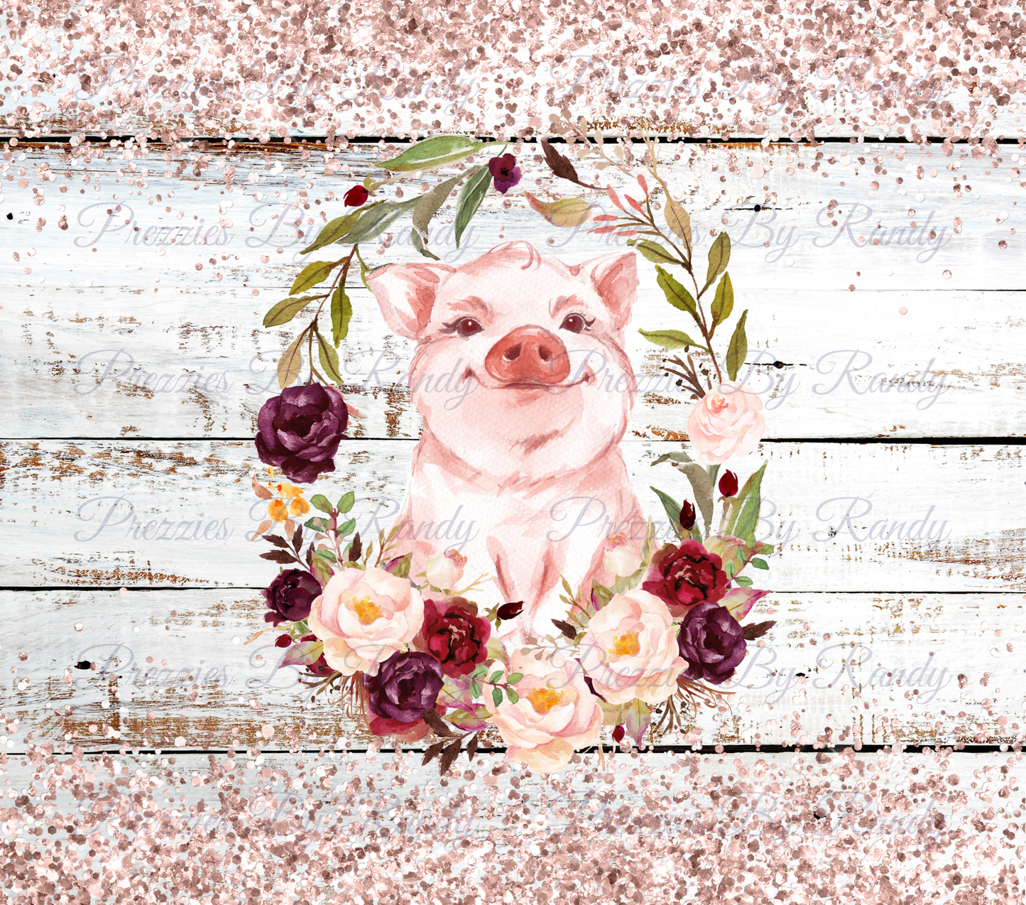 Pig And Flowers Tumbler