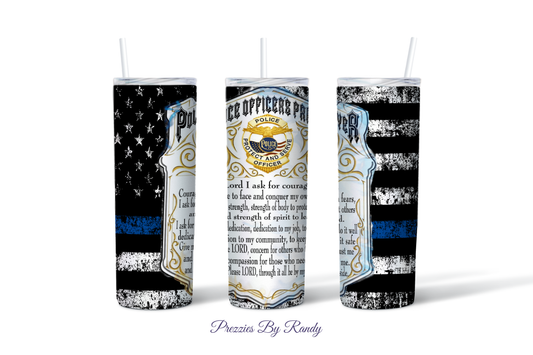 Police Prayer Flag Tumbler