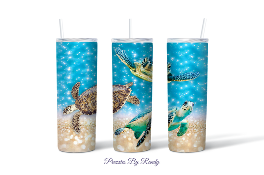 Sea Turtle Sparkle Tumbler